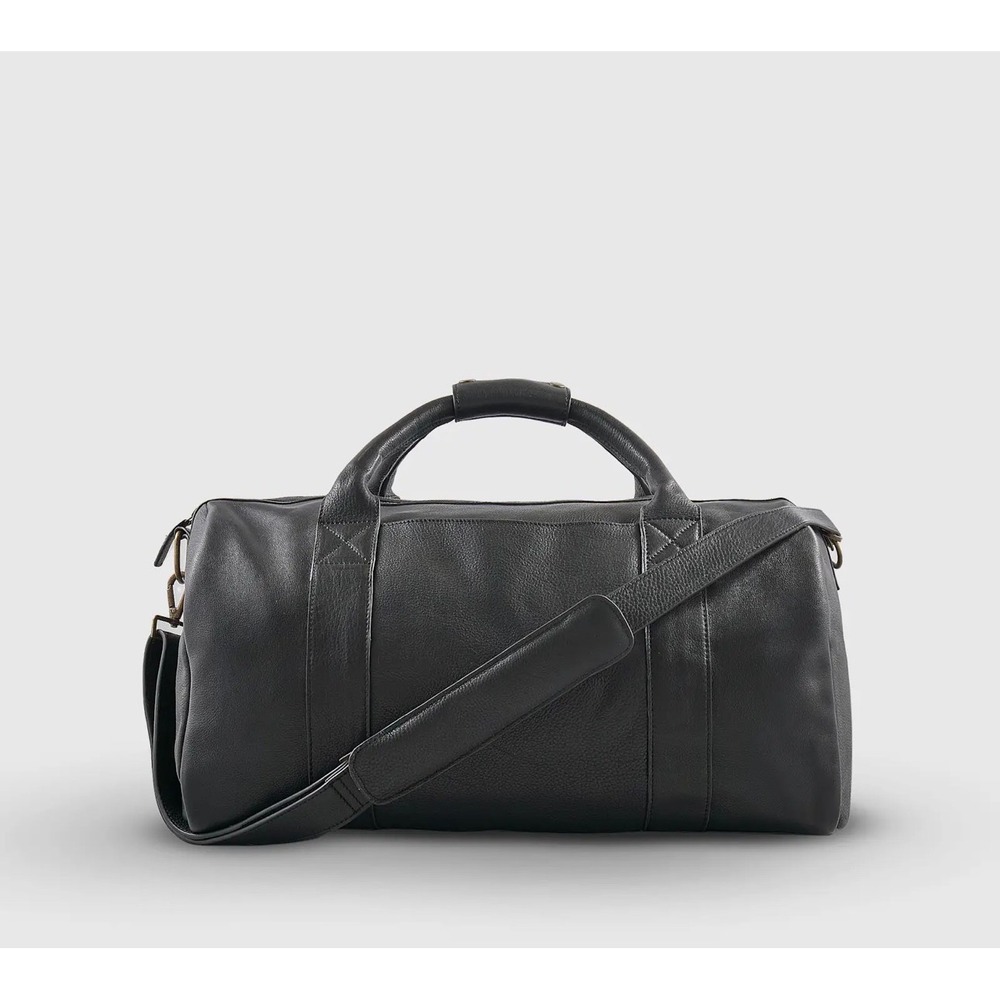 Quince Revive Leather Duffle Bag Black Genuine Leather Weekender Travel Bag